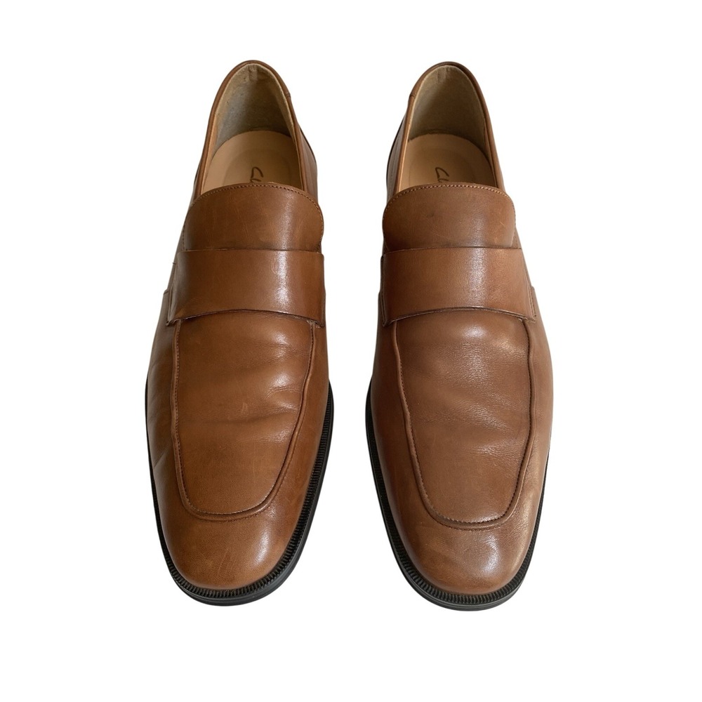 Clarks TILDEN FREE Slip-on Loafer Brown‎ Leather Shoes Mens Size 10.5 M Office